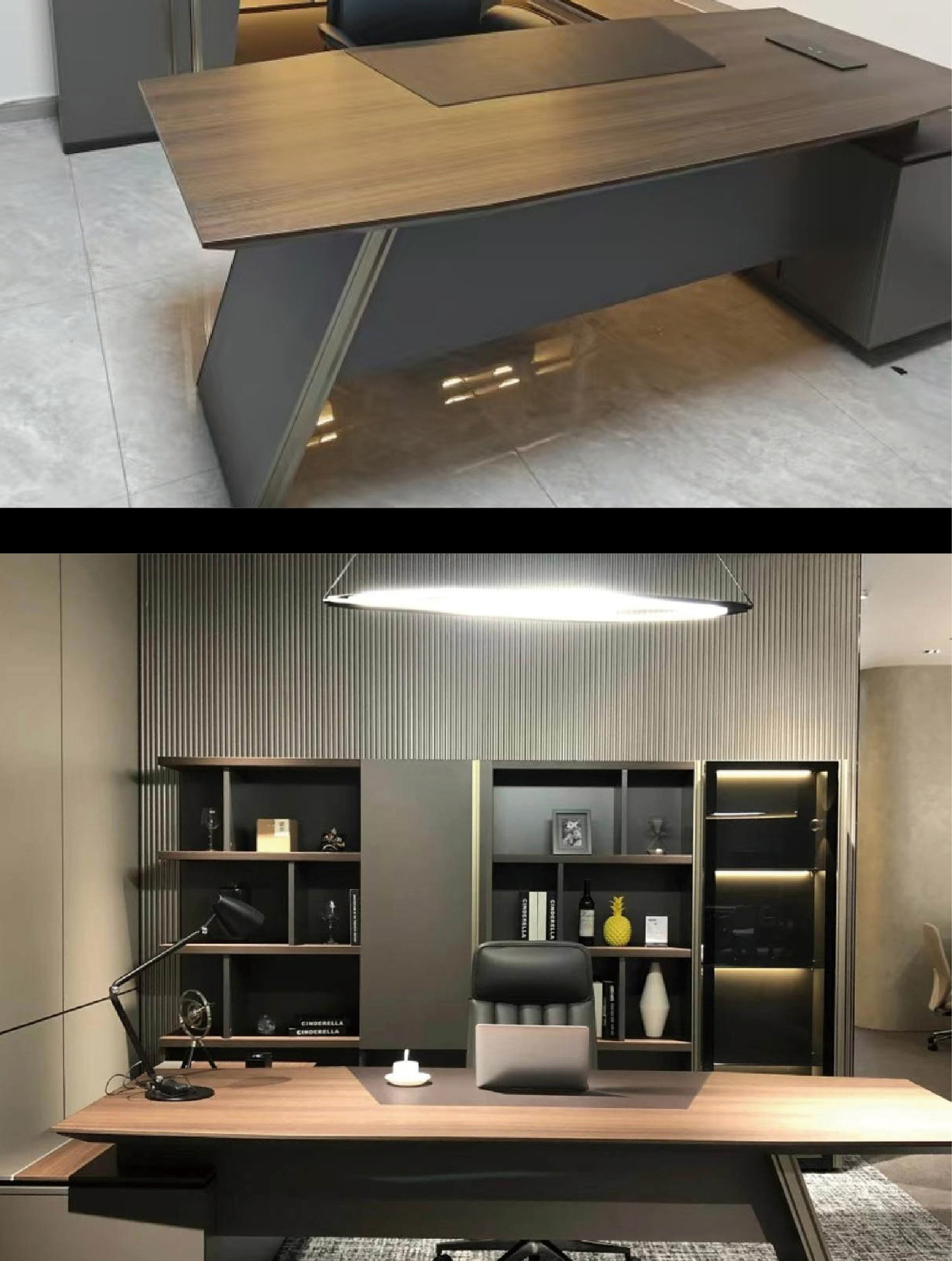 Boss's desk, office desk, large shift desk, office furniture, desk and chair combination, light luxury, high-end feeling, modern simplicity, one person workstation