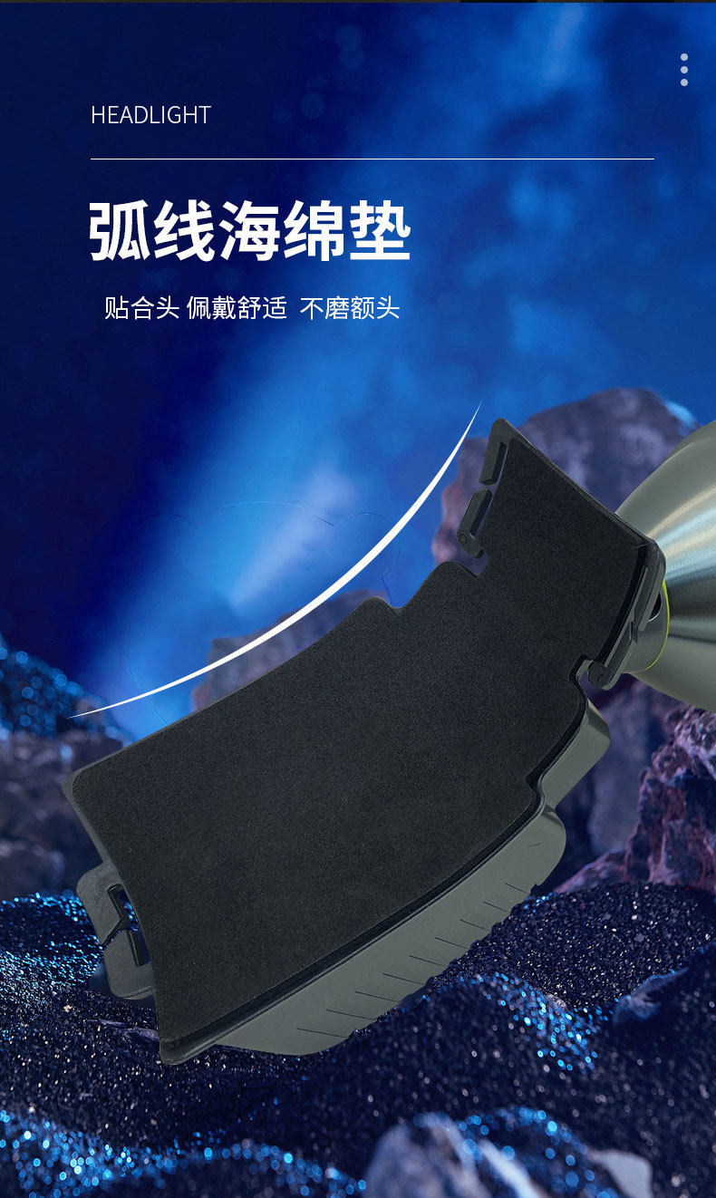 工厂批发超亮耀火头灯 感应白光黄光钓鱼灯激光炮长续航LED手电筒