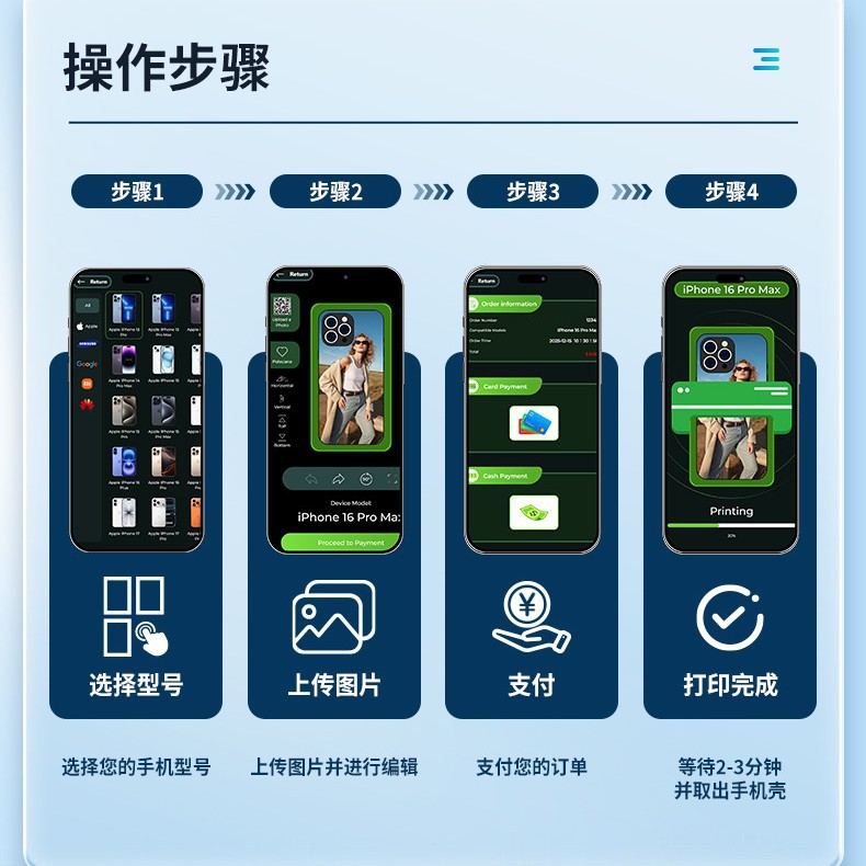 Full automatic mobile phone case printing vending machine supports self-service printing of Alipay WeChat card swiping cash mobile phone case