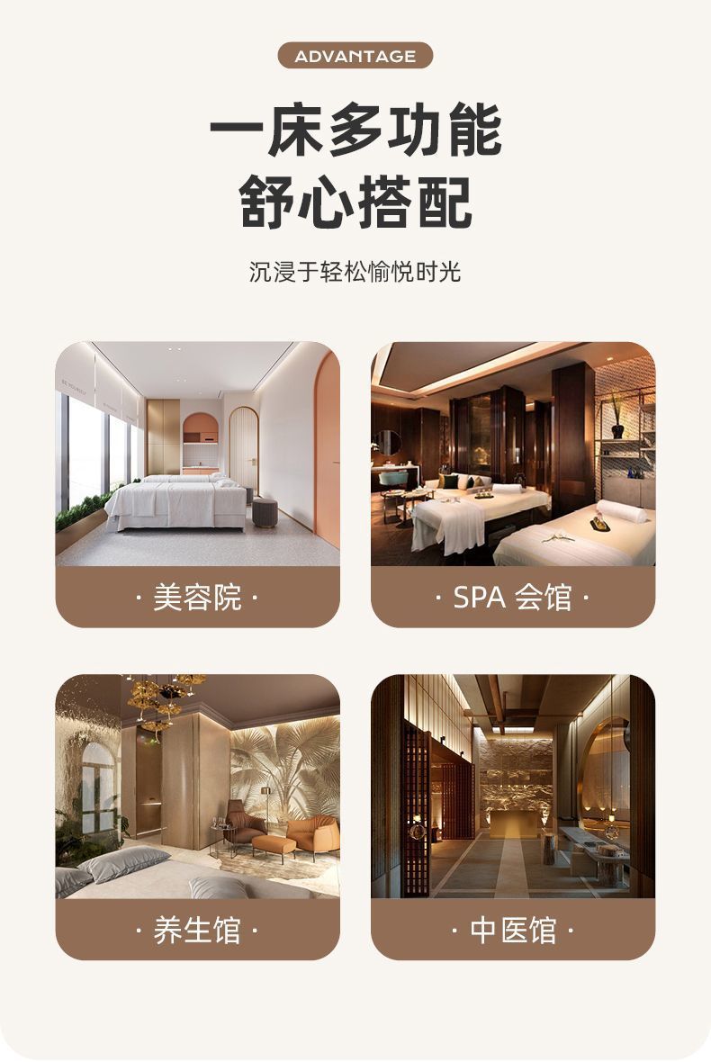 Beauty Bed, Beauty Salon Special Traditional Chinese Medicine Massage Bed, Home Massage Bed, Therapy Bed with Hole Pattern Embroidery Body Picking Ear Bed