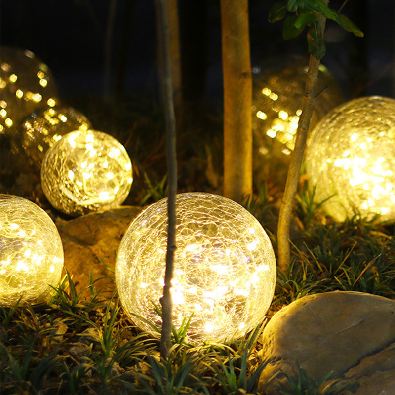 Solar powered ice hockey ground lamp, lawn plug-in lamp, outdoor courtyard garden, step atmosphere decoration, LED crack light