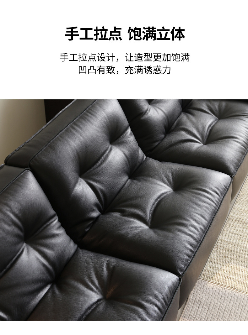 Foshan Furniture Black Diamond Full Sofa Large House Villa Living Room Designer Italian Style Extremely Simple Sofa Arrangement