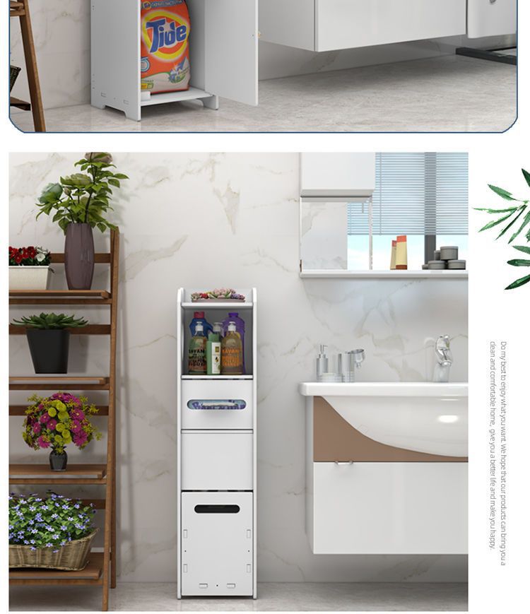 Bathroom side cabinet, bathroom standing cabinet, floor standing bathroom shelf, toilet side cabinet, narrow cabinet, toilet storage cabinet