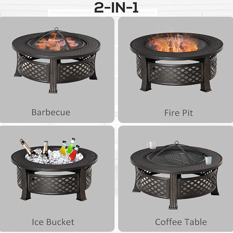 Трансграничные европейские и американские круглые печи вокруг огня Brazier Многофункциональный барбекю на открытом воздухе садовый уголь нагрев барбекю барбекю