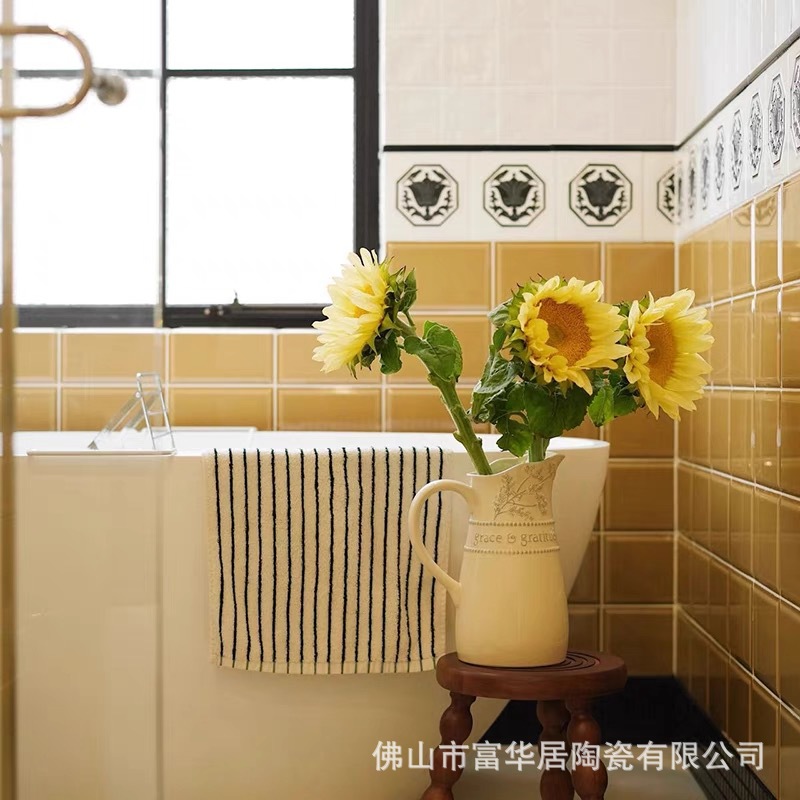 Nordic minimalist handmade ceramic tiles, pearl glazed ceramic tiles, shell gloss milky white bathroom kitchen wall tiles, dining table background wall