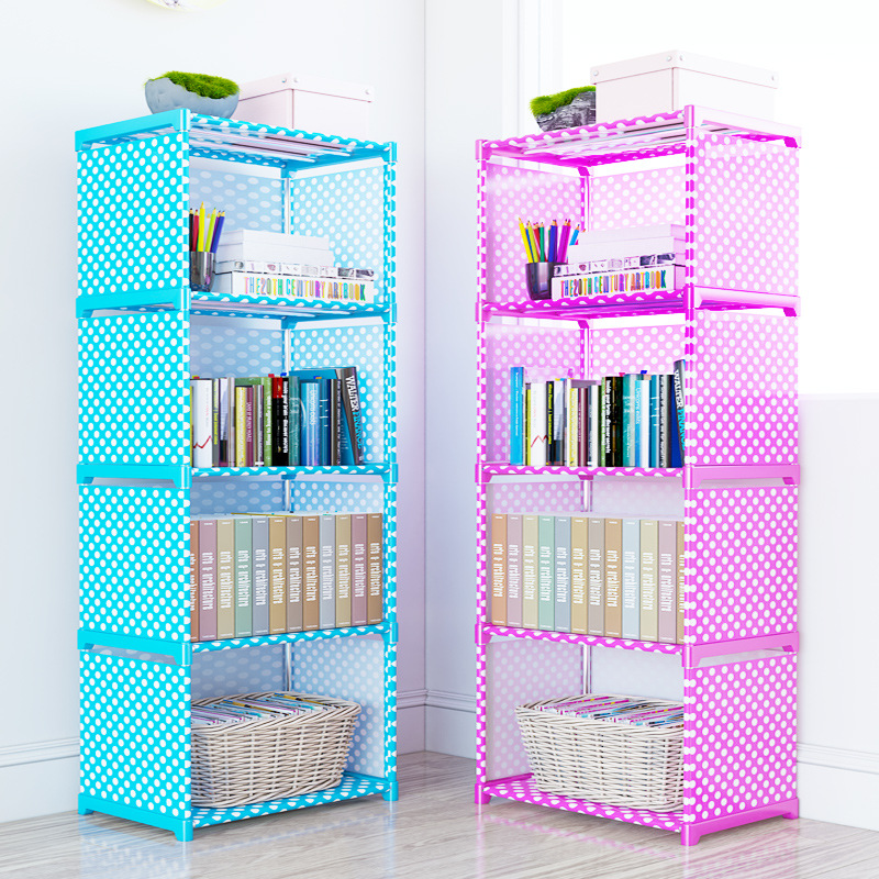 Simple bookshelf multifunctional storage rack, floor standing bookshelf, children's student desk small shelf, dust-proof storage rack