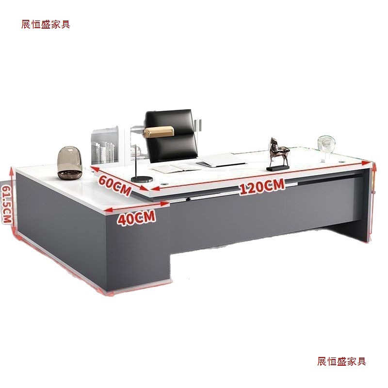 Large desk, boss's desk, simple and modern office furniture, desk and chair combination manager, CEO's office desk, single person desk