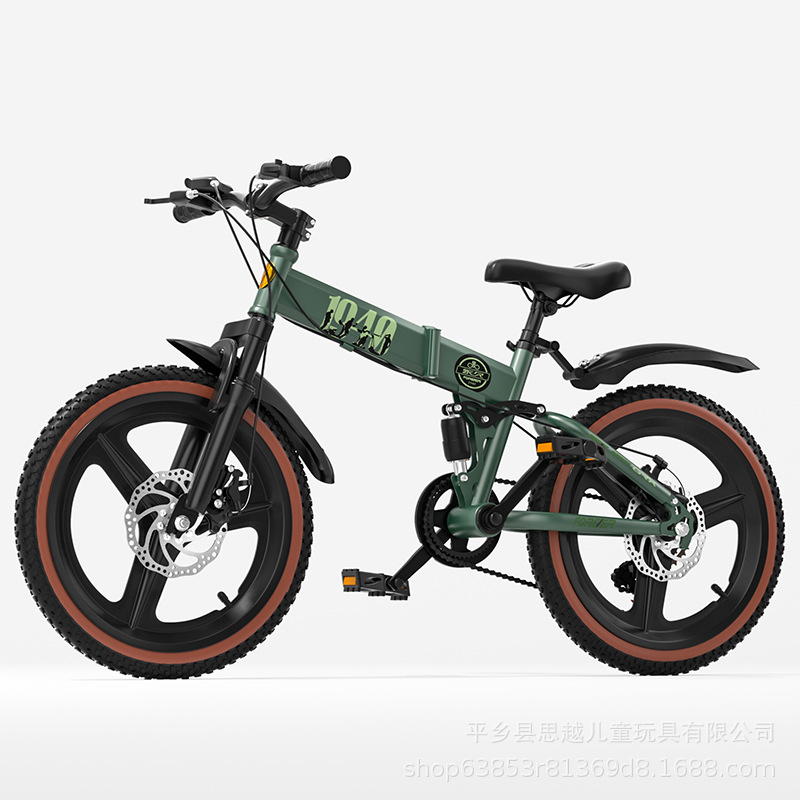 上海永久儿童自行车双减震双碟刹可折叠6-8-12岁男孩中大童山地车
