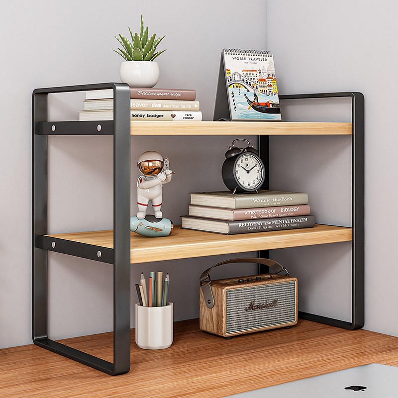 Desktop storage rack, multi-layer desk storage rack, office desk, layered rack, wrought iron student dormitory desk, small bookshelf on the table