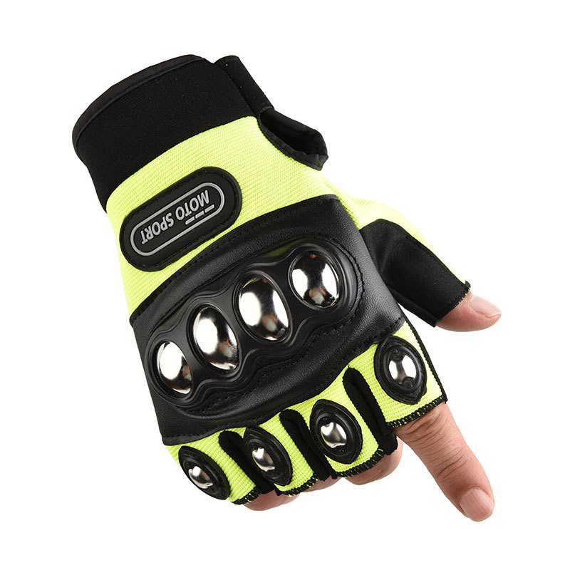 Motorcycle riding gloves men's stainless steel hard shell anti fall mountain bike riding equipment gloves cross-border