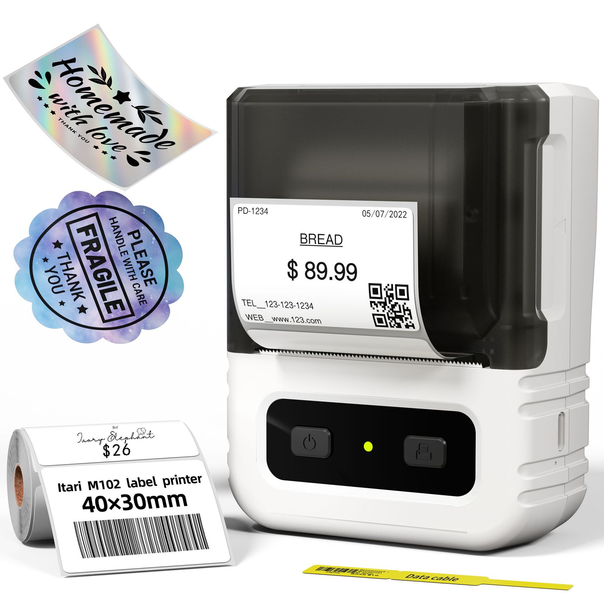 Phomemo M110商用标签打印机迷你蓝牙便携跨境热敏打印机LOGO批发