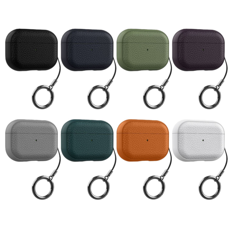 Simple lychee patterned leather suitable for AirPods 4th generation protective case, 2nd and 3rd generation Pro2 Apple Bluetooth earphone case