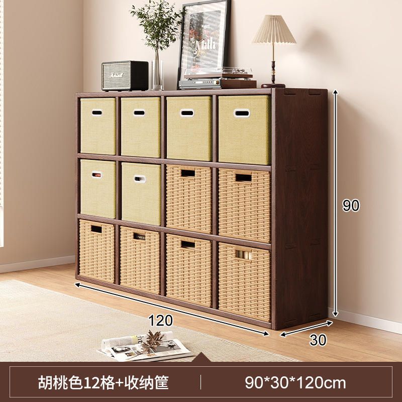 Solid wood bookshelf, floor to ceiling, household bedroom, bedside table, bookshelf, integrated sandwich, bedside storage cabinet, living room cabinet