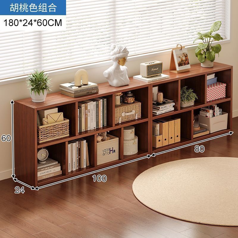 Bookshelf, floor to ceiling storage rack, living room, household low cabinet, storage cabinet, grid cabinet, bedroom storage cabinet, simple bookshelf