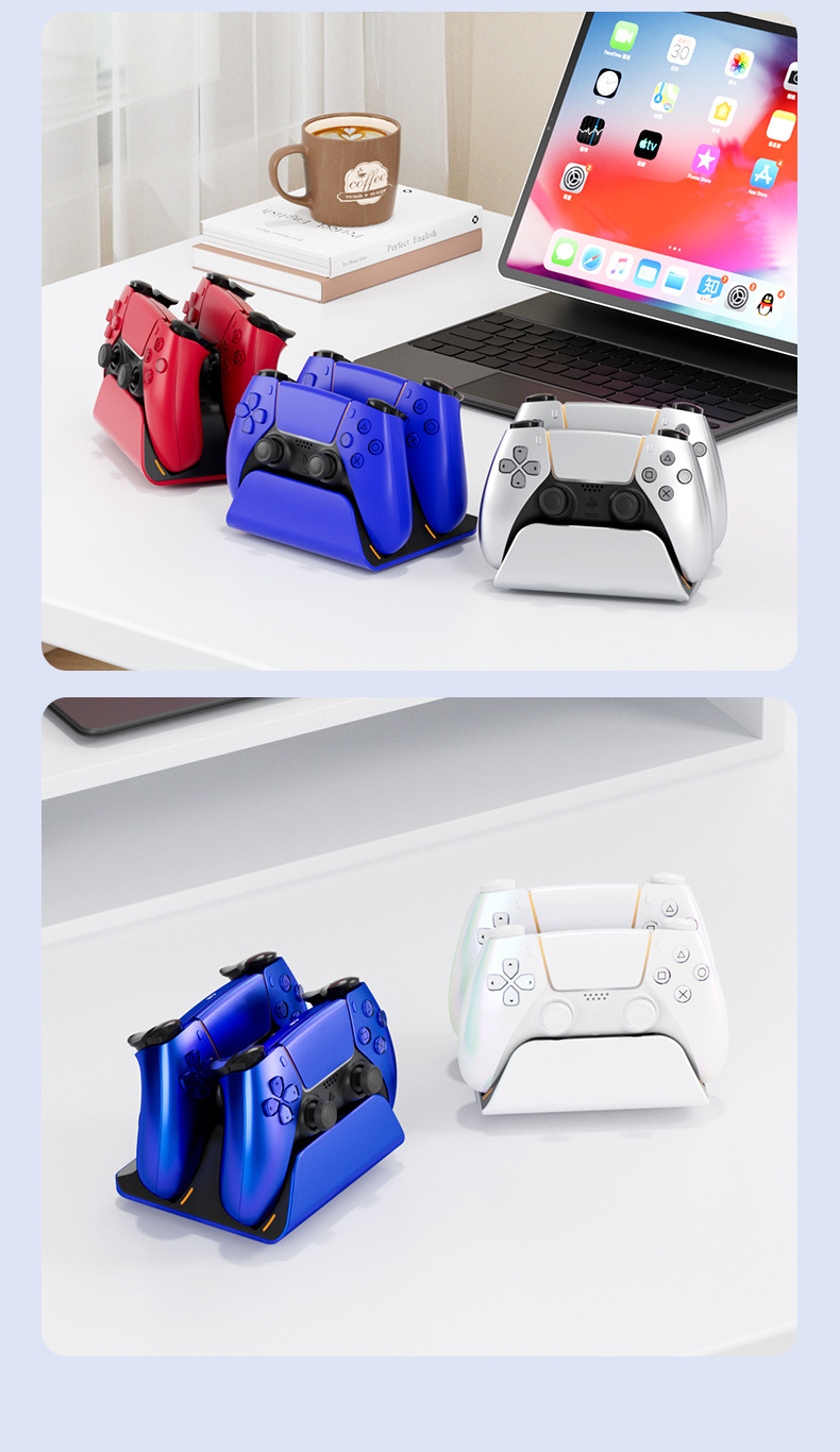 Suitable for Sony PS5/Slim/Pro wireless game controller dual seat charging intelligent fast charging PS5 controller dual fast charging