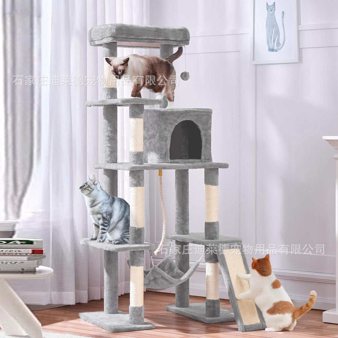 Кошачий игровой комплекс с когтеточкой (большая рама для лазания) модель K036