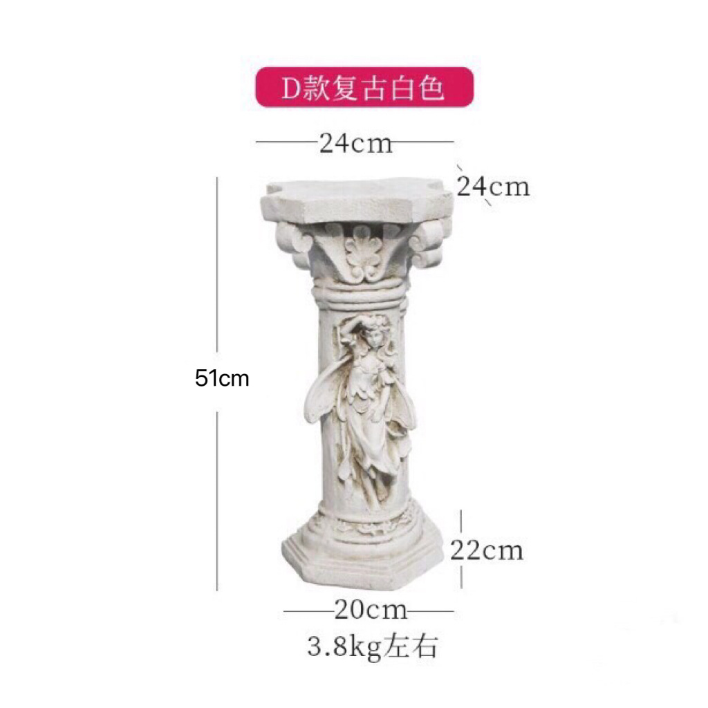 Factory direct sales of European style antique white angel Roman column basin cushion base, miscellaneous garden decoration ornaments, handicrafts