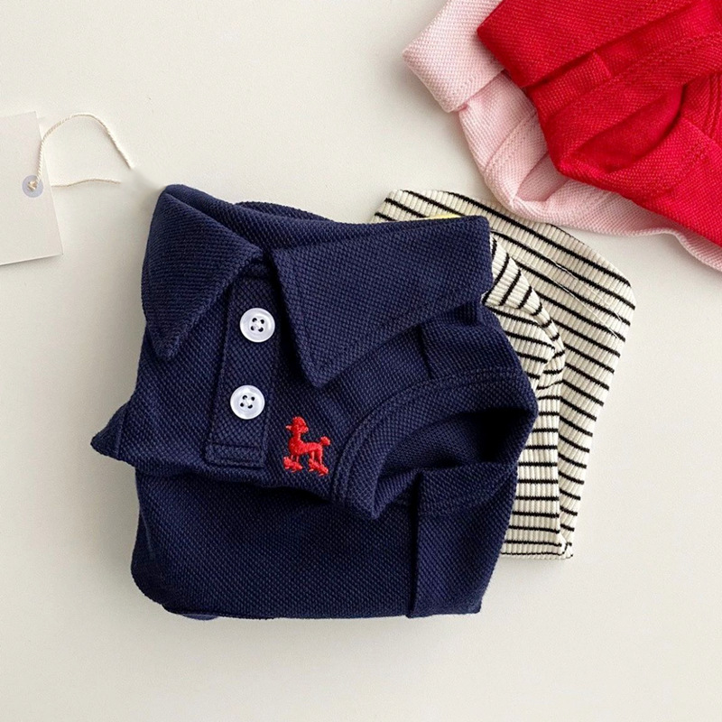 ПЭТ лето сплошной цветовой футболок Polo Puppy Spring тонкая дышащая кошачья двуногие жилет