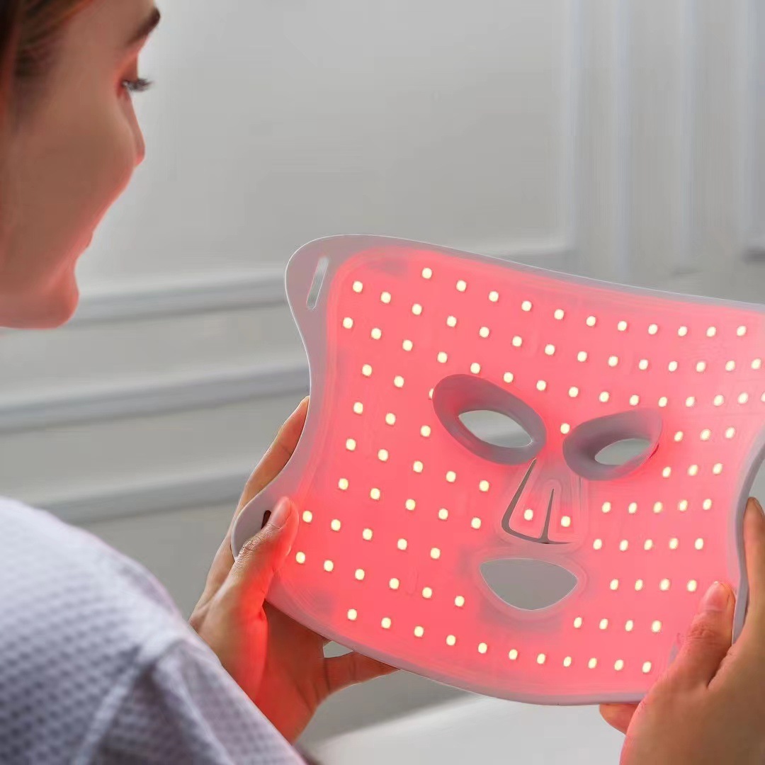 Силиконовая маска для фототерапии лица 4-в-1 с LED-омоложением