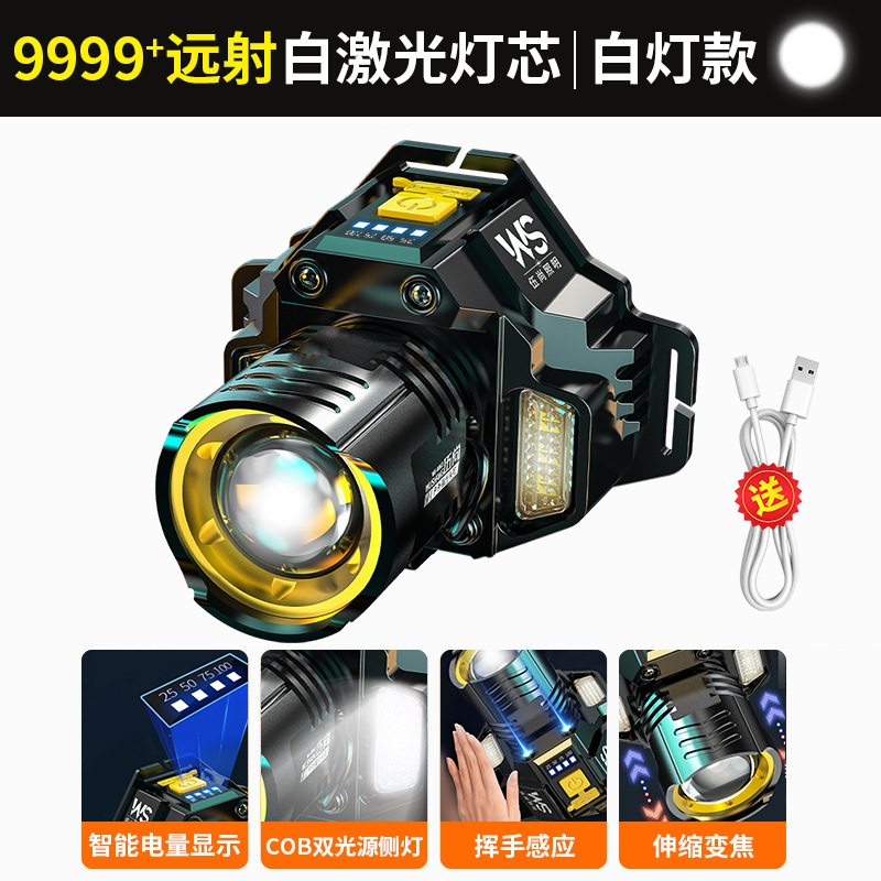 DaKe cross-border ultra bright light night fishing induction mine USB charging emergency intelligent head mounted outdoor lighting