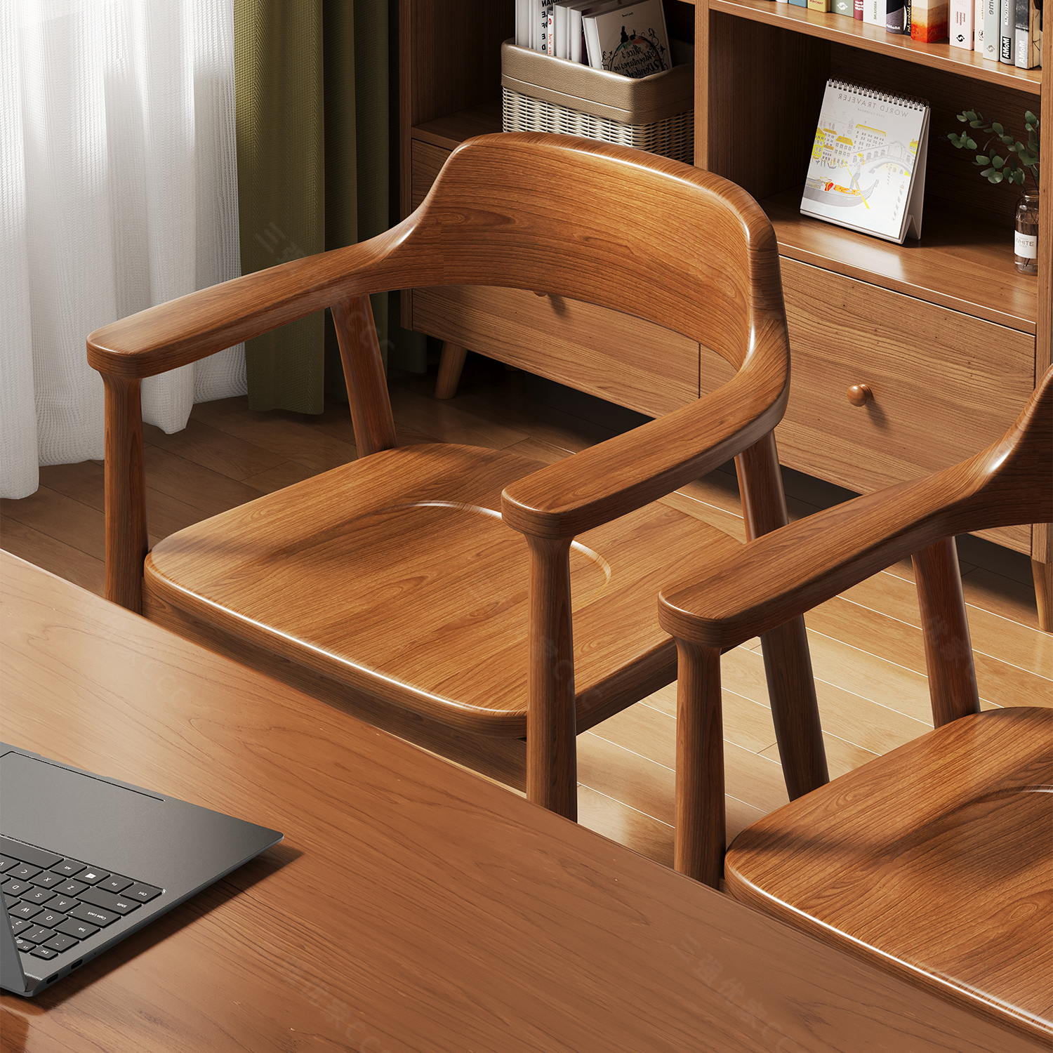 Middle aged dining chairs, solid wood chairs, household backrest chairs, Hiroshima chairs, dining room kitchen chairs, French dining table chairs with backrests