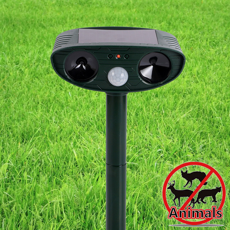 Multi functional outdoor solar ultrasonic animal repellent, mouse repellent, bird repellent, cat and dog repellent