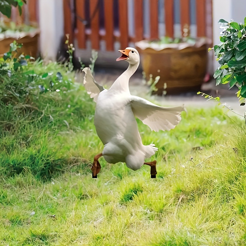 Cross border cute goose 2D acrylic garden stake lawn potted plant decoration ground inserted flowerpot embellishment props