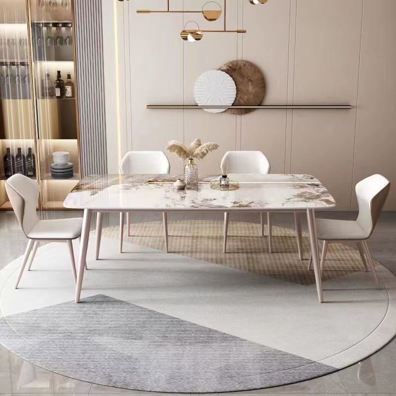Light luxury and minimalist rock slab dining table, small-sized household, rectangular Beile chair, kitchen, living room, Moran purple dining table and chairs