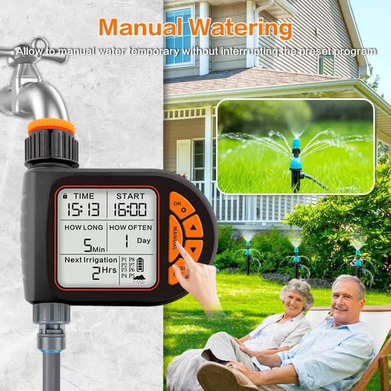 Intelligent timed gardening automatic watering device, garden balcony, farm watering timer, outdoor irrigation controller