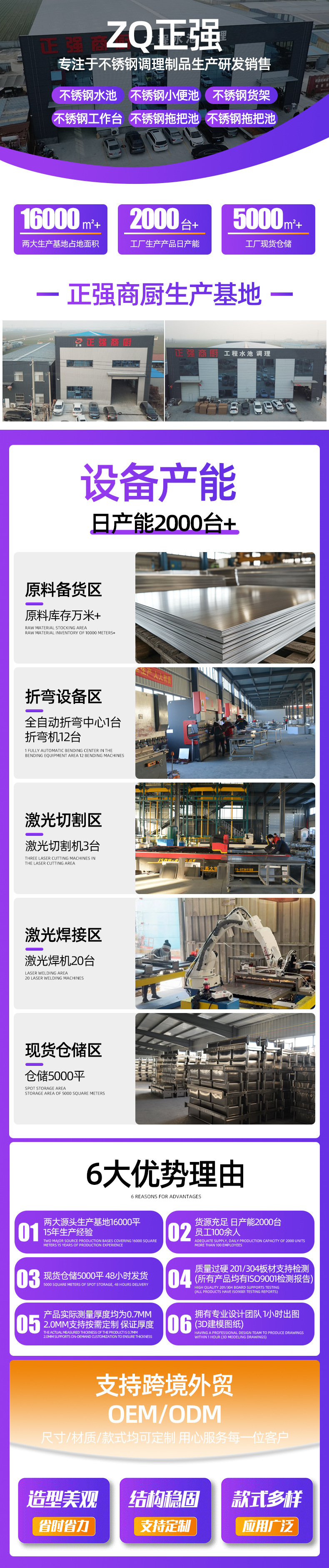 Рабочий стол из нержавеющей стали Zhengqiang Commercial Kitchen