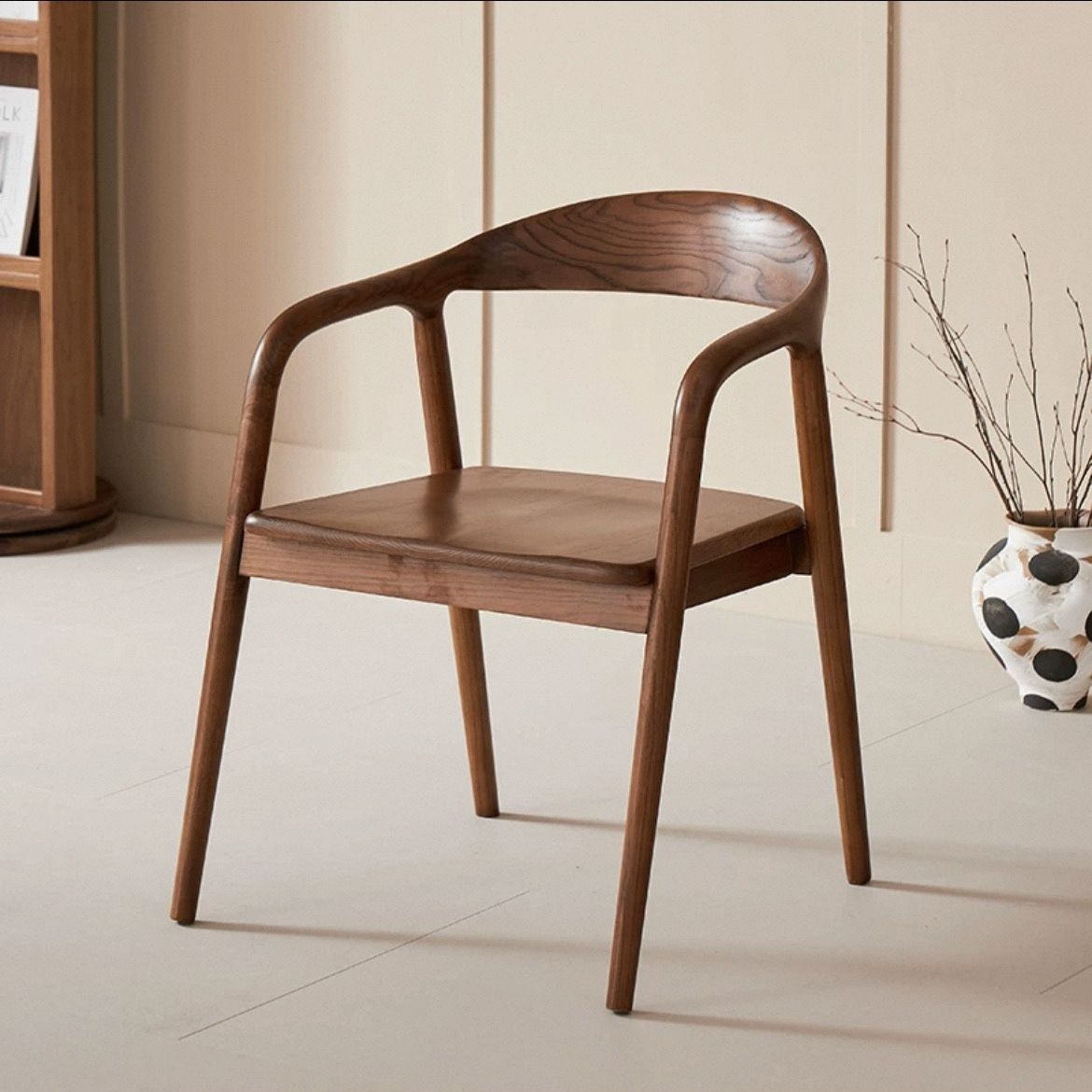 Nordic solid wood dining chair, backrest chair, simple home use, single person, Meite chair, negotiation, study, leisure restaurant