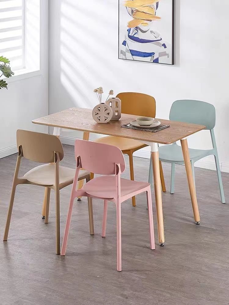 Thickened plastic chair backrest, office chair, minimalist Nordic noodle shop, conference home, large gear shift, restaurant dining table chair