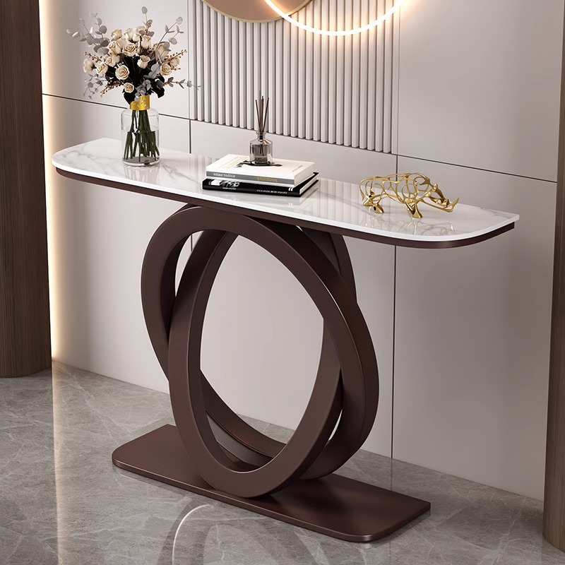 Консольный стол в прихожую Light Luxury с каменной столешницей