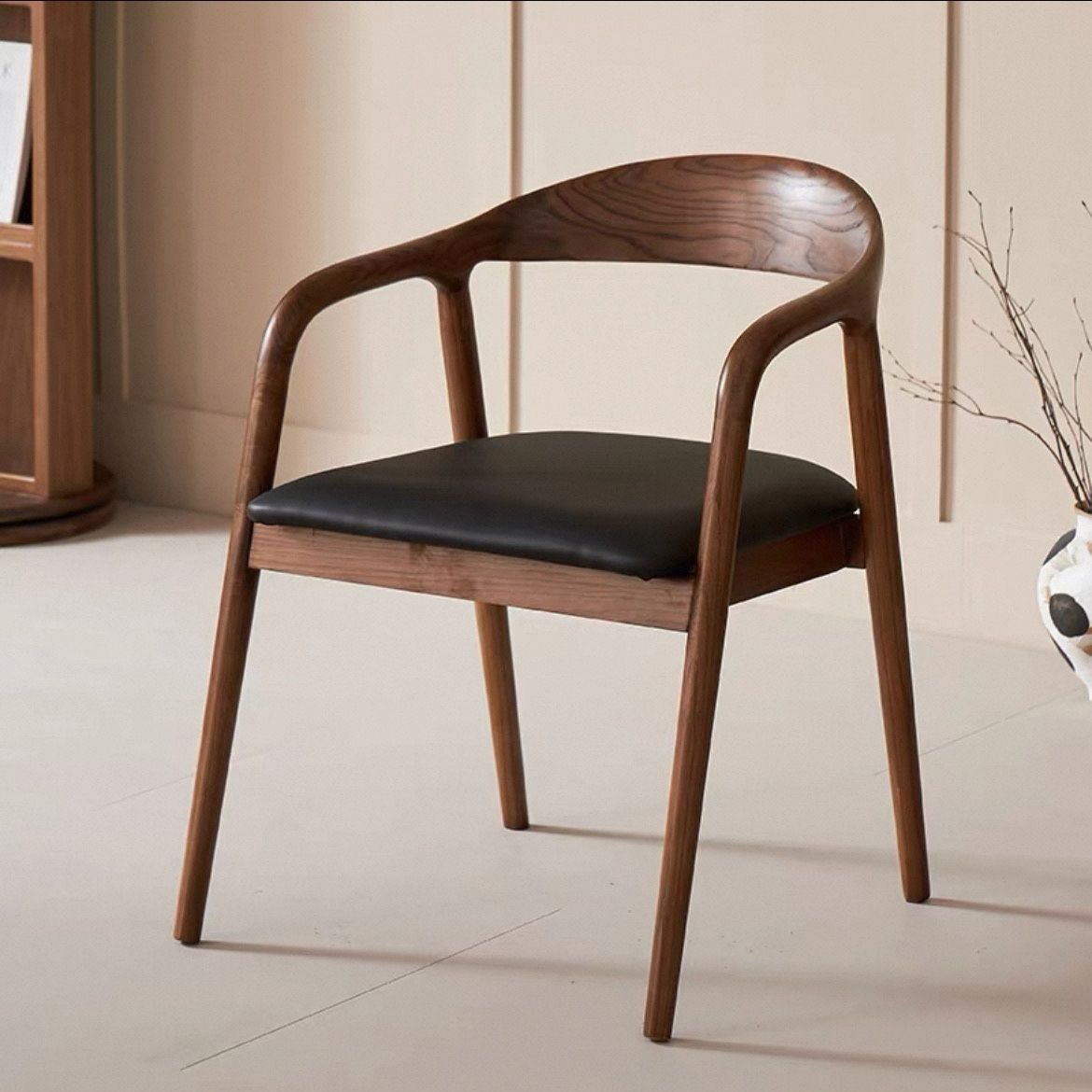 Nordic solid wood dining chair, backrest chair, simple home use, single person, Meite chair, negotiation, study, leisure restaurant