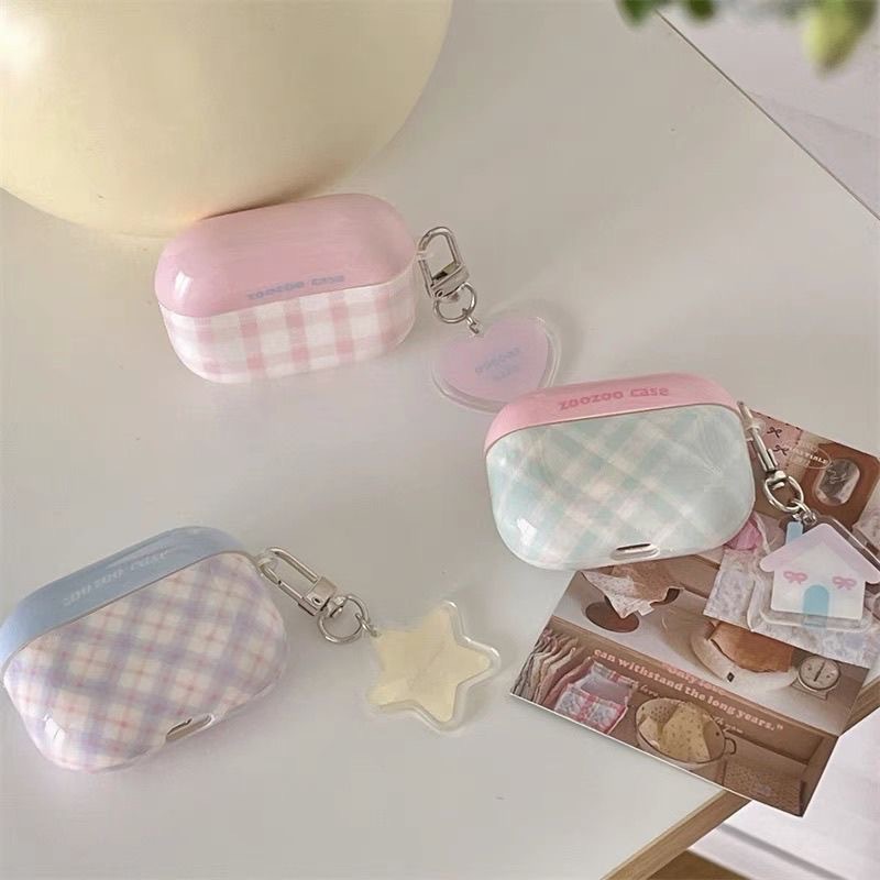 Personalized Ins, niche color blocking grid pattern, Apple's new AirPods, spro3 Bluetooth earphones, 4th generation protective case, 3rd generation 2