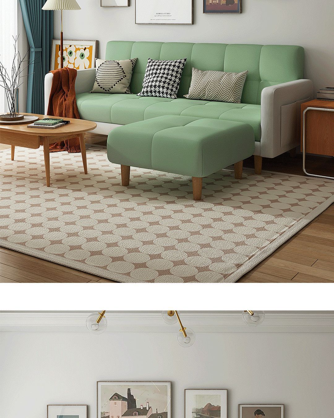 Sofa, small-sized living room, sofa bedroom, simple modern rental room, three person folding sofa bed, dual-use
