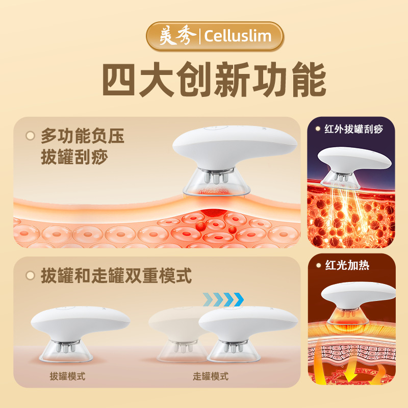 Беспроводной вакуумный массажер 4-в-1 Celluslim TPK-900 с микротоками и ИК-нагревом