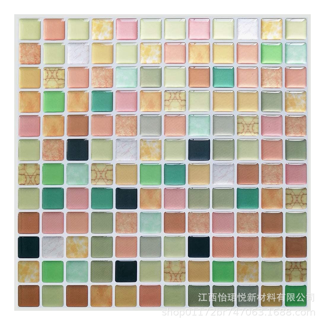 3D ceramic tile crystal wall sticker self-adhesive DIY mosaic home decoration kitchen oil proof bathroom waterproof three-dimensional