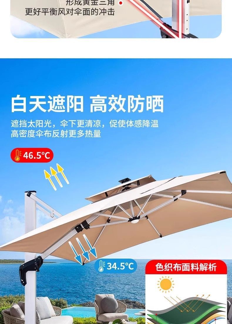 Outdoor sunshade, courtyard umbrella shed, sun umbrella, commercial stall, outdoor Roman umbrella, garden villa, outdoor Roman umbrella