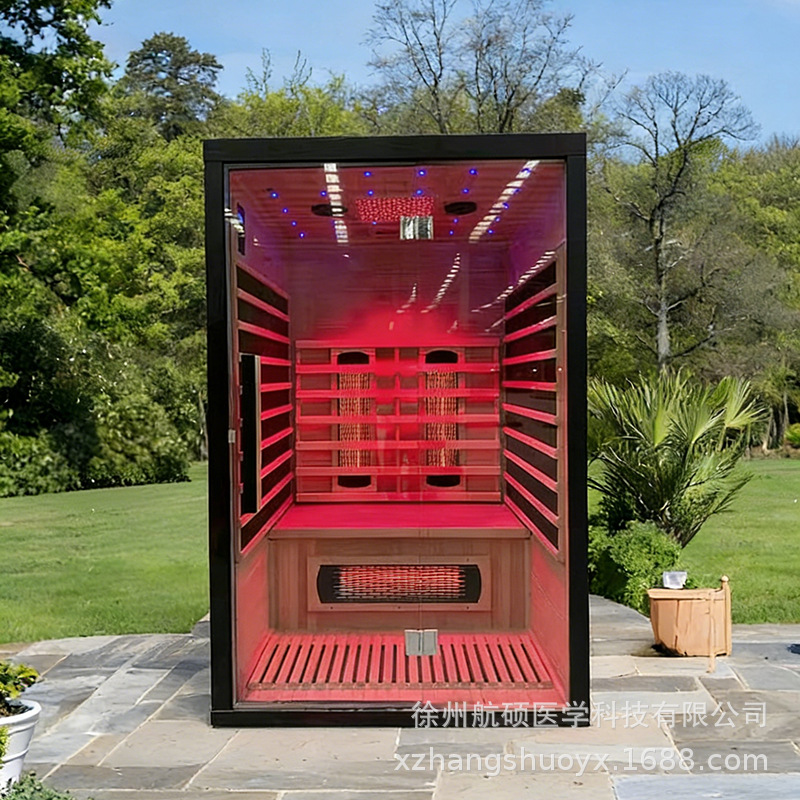 Home use far-infrared holographic energy health cabin, mobile light wave spectrum, sweat steaming room, sauna, sweat steaming box