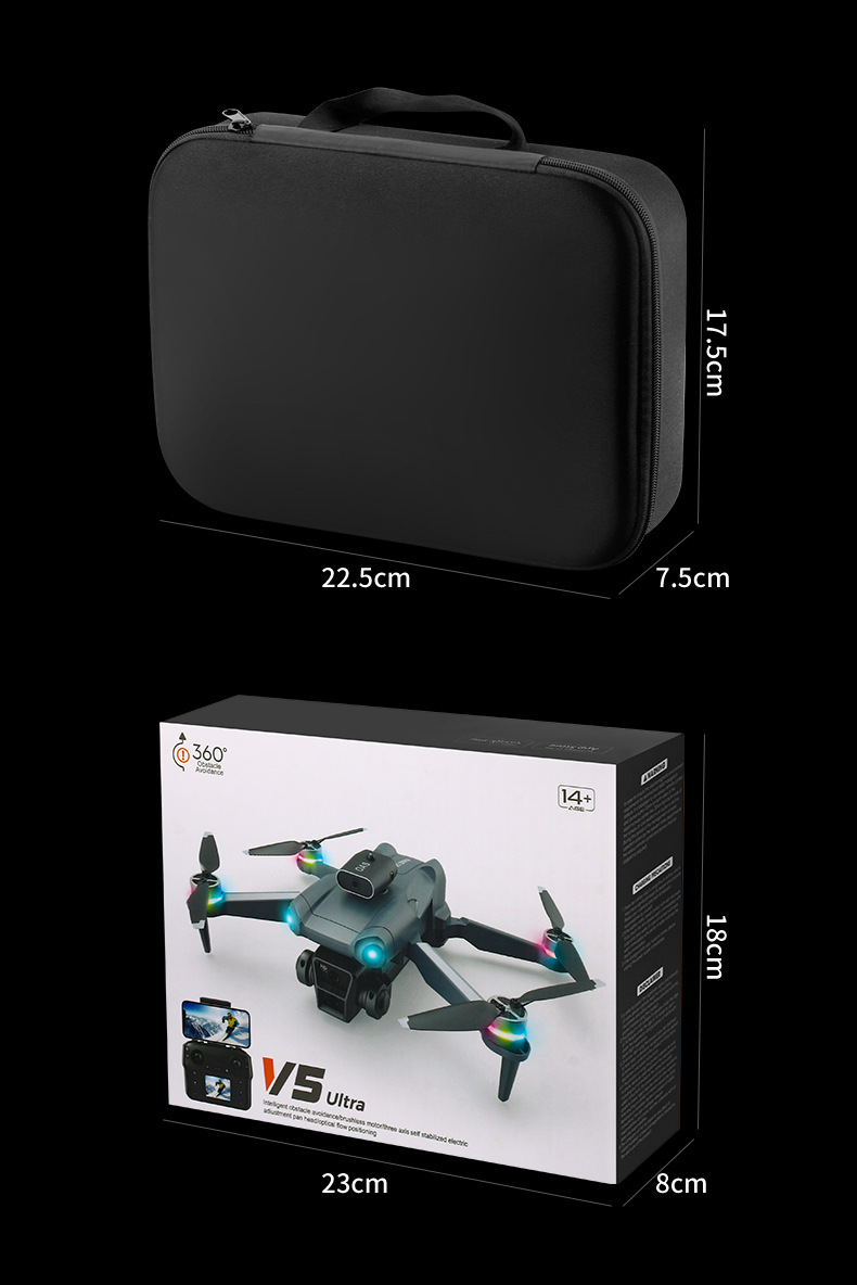 Cross border V5 unmanned aerial vehicle dual camera aerial photography with screen remote control aerial photography aircraft folding remote control aircraft