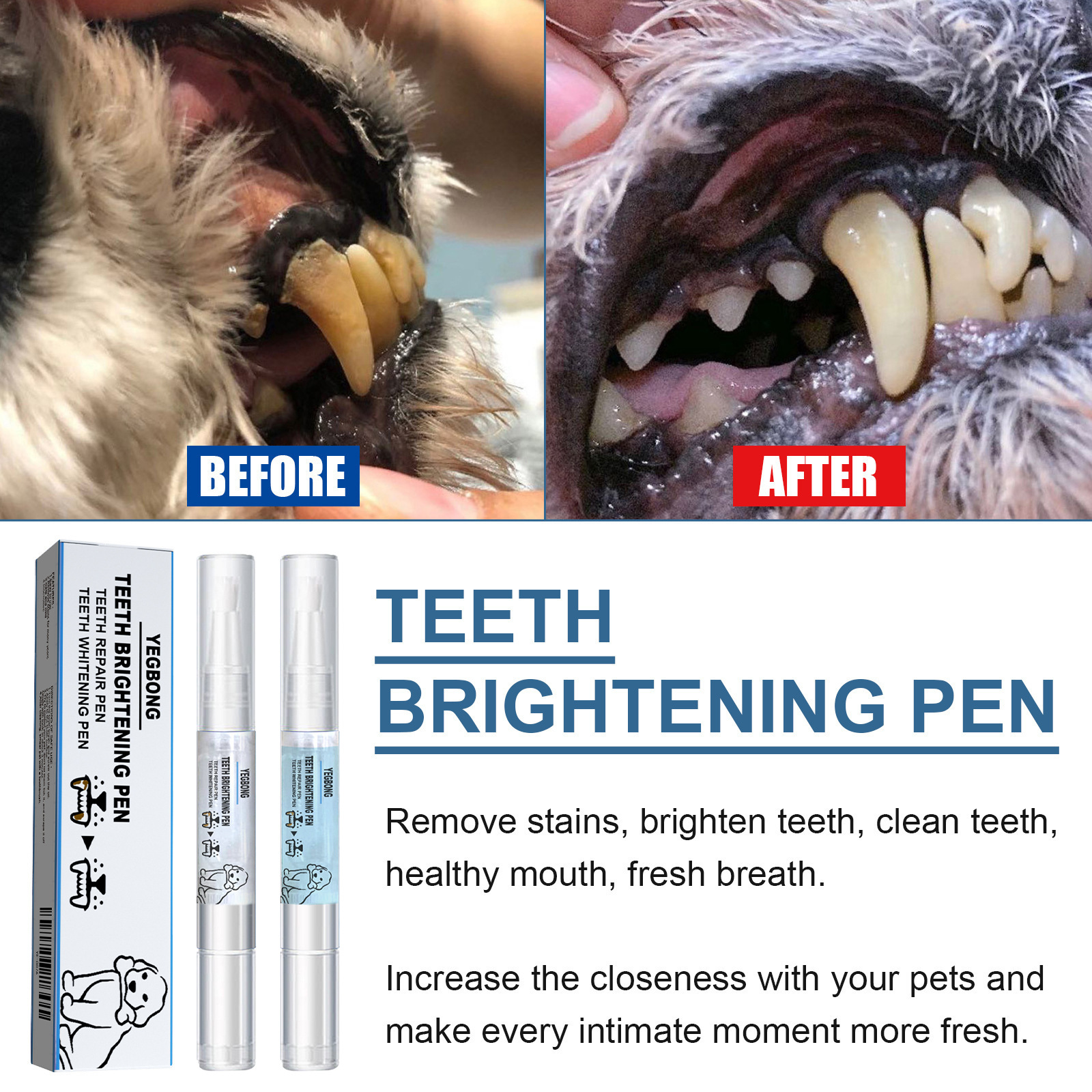 Yegbong Pet Dyber Pen Dog Cat Cat Dental Dental Cleanship Tool Cat and Dog Pet Clean ручка