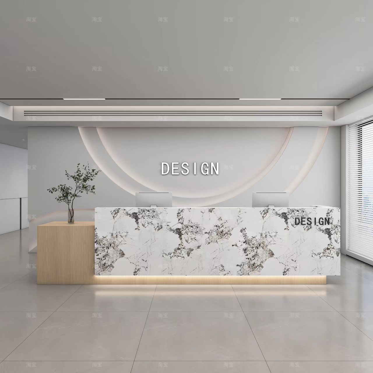 Стойка ресепшн Pingxuan Furniture современная лакированная