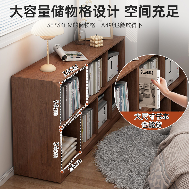 床头书架落地置物架卧室床边柜家用柜子置物柜格子柜组合矮柜书柜