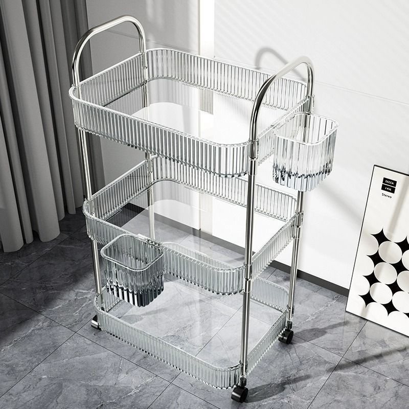 High aesthetic acrylic trolley, bathroom and bathroom storage rack, multifunctional kitchen and snack multi-layer storage rack