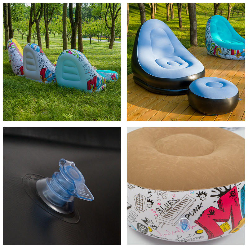 Outdoor inflatable sofa chair, portable camping, internet celebrity, thick flocking, lazy sofa, bedroom, home, leisure, folding bed