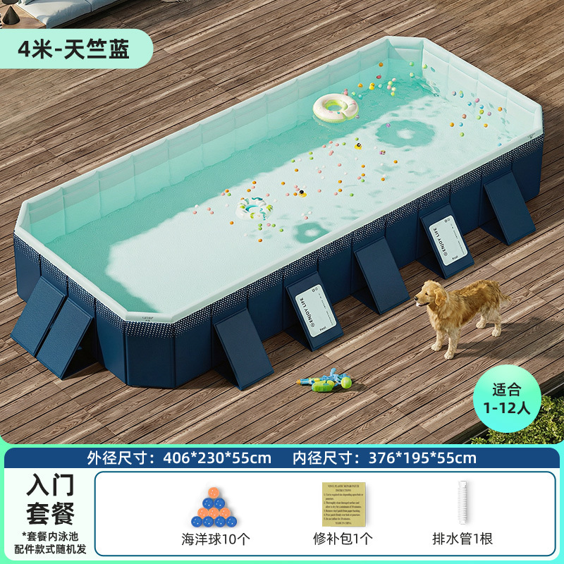 Cross border swimming pool, thickened wear-resistant inflatable swimming pool, outdoor non foldable play pool, children's home pool, beach