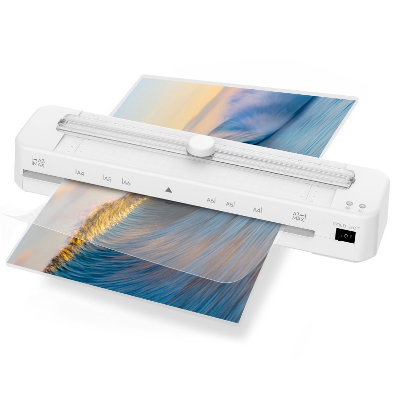 New white A3 laminating machine, household laminating machine, cutting two in one multifunctional laminating machine, photo laminating machine