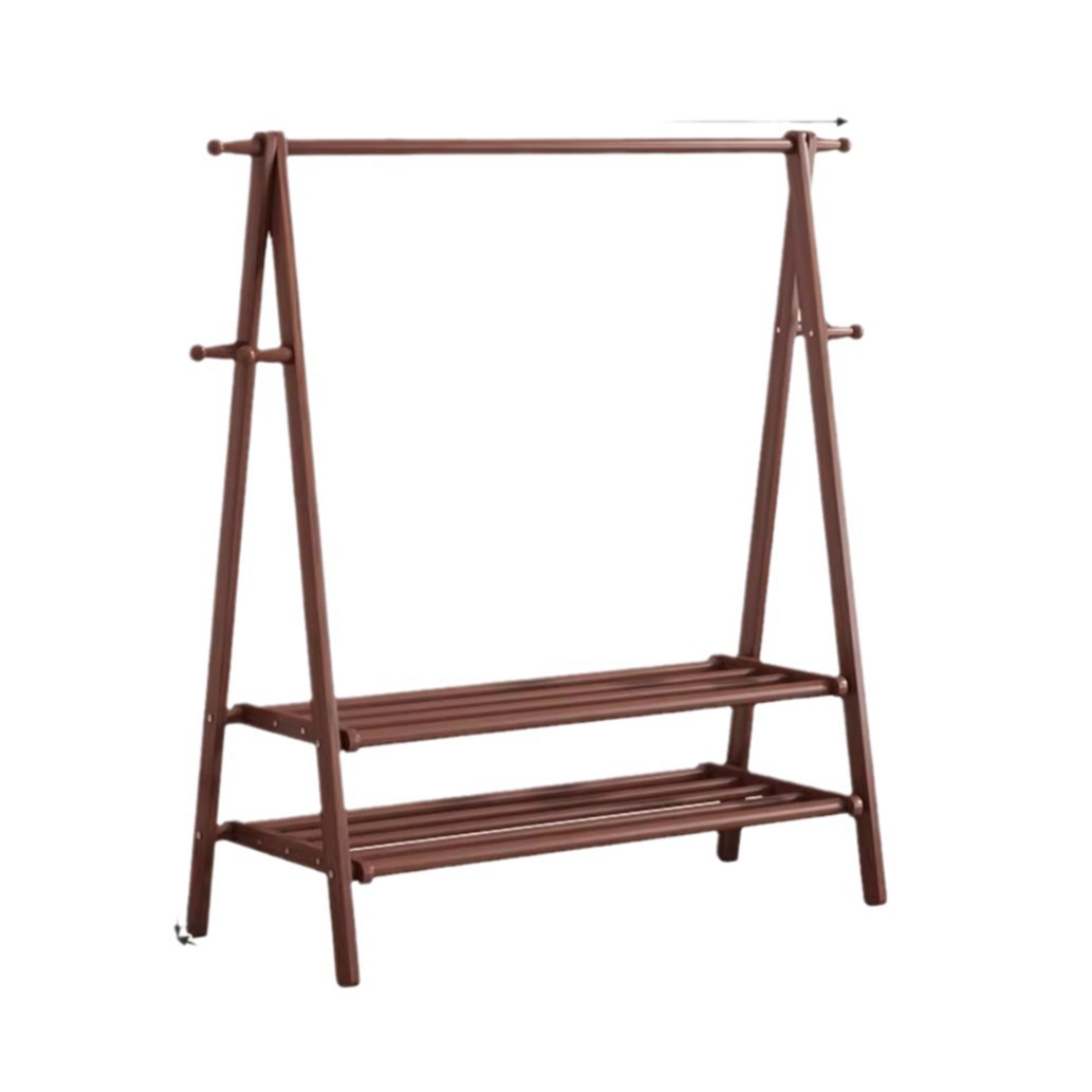Solid wood clothes hanger, floor to ceiling, bedroom, coat rack, household clothes hanger, indoor clothes rack, storage rack, wooden clothes hanger