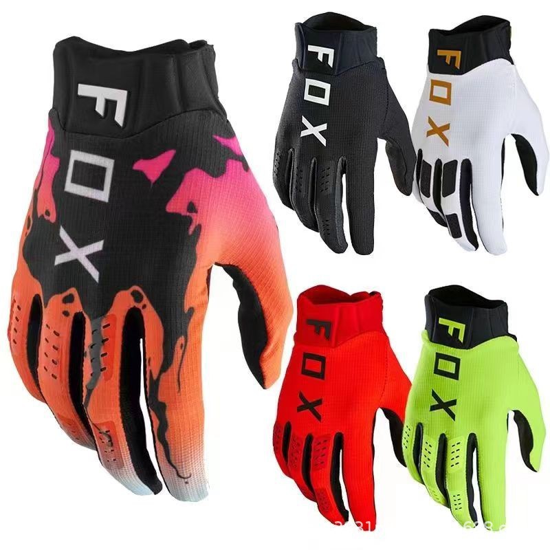 Full finger motorcycle riding, touchscreen gloves, outdoor wear-resistant, reflective, breathable, night riding, anti-skid protection